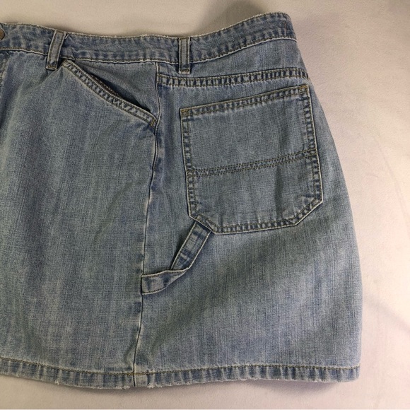 Tommy Hilfiger Vintage Wash Mini Skirt A-Line Summer Y2K Hipster Denim Cargo - Picture 7 of 9